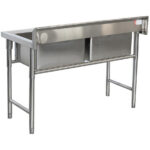 Kaupallinen Pesuallas Ruostumaton Teräs 1080x600x900mm 2 Allasta Roiskesuoja | Adexa YDRST245A - Image 5