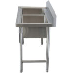 Kaupallinen Pesuallas Ruostumaton Teräs 1080x600x900mm 2 Allasta Roiskesuoja | Adexa YDRST245A - Image 2