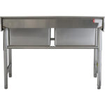 Kaupallinen Pesuallas Ruostumaton Teräs 1080x600x900mm 2 Allasta Roiskesuoja | Adexa YDRST245A - Image 3