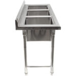 Kaupallinen pesuallas Ruostumaton teräs 1570x600x900mm 3 altaa Roiskesuoja | Adexa YDRST345A - Image 4