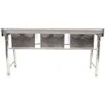 Kaupallinen pesuallas Ruostumaton teräs 1570x600x900mm 3 altaa Roiskesuoja | Adexa YDRST345A - Image 2