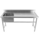 Kaupallinen tiskiallas Ruostumatonta terästä 1570x600x900mm 1 allas vasemmalla roiskesuojalla | Adexa YDRST60160L