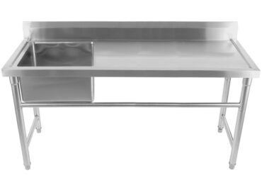 Kaupallinen tiskiallas Ruostumatonta terästä 1570x600x900mm 1 allas vasemmalla roiskesuojalla | Adexa YDRST60160L