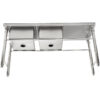 Kaupallinen Pesuallas Ruostumaton teräs 1570x600x900mm 2 allasta vasen Taustalevy | Adexa YDRST60160X2L - Image 2