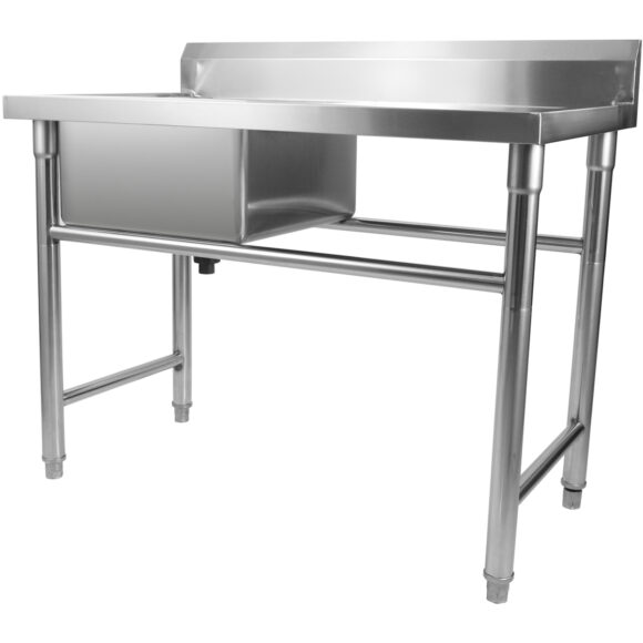 Kaupallinen pesuallas, ruostumatonta terästä, 1080x600x900mm, 1 allas vasen roiskesuoja | Adexa YDRST60110L - Image 4