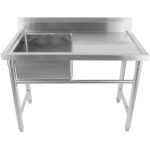 Kaupallinen RST-allas 1380x602x900mm 1 allas vasemmalla roiskesuojalla | Adexa YDRST60140L