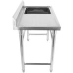 Kaupallinen ruostumattomasta teräksestä valmistettu pesuallas 1380x602x900mm 1 allas oikealla roiskelevyllä | Adexa YDRST60140R - Image 3