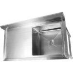 Kaupallinen ruostumattomasta teräksestä valmistettu pesuallas 1380x602x900mm 1 allas oikealla roiskelevyllä | Adexa YDRST60140R - Image 4