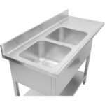 Kaksoisallas vasemmalle kuivaustasolla ja roiskesuojalla 1800x600x910mm | Adexa DSB1860L - Image 6