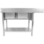 Kaksoisallas vasemmalle kuivaustasolla ja roiskesuojalla 1800x600x910mm | Adexa DSB1860L - Image 2