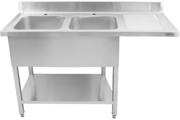 Kaksoisallas vasemmalle kuivaustasolla ja roiskesuojalla 1800x600x910mm | Adexa DSB1860L