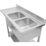 Kaksialtainen oikea työtaso valumista varten & taustalevy 1800x600x910mm | Adexa DSB1860R - Image 2