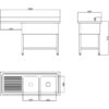 Kaksialtainen oikea työtaso valumista varten & taustalevy 1800x600x910mm | Adexa DSB1860R - Image 5