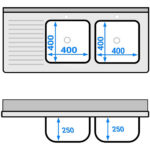 Kaksialtainen oikea työtaso valumista varten & taustalevy 1800x600x910mm | Adexa DSB1860R - Image 7