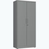 Ammattimainen metallinen säilytyskaappi 2 kääntöovea 900x400x1800mm Lukko 4 säädettävää hyllyä Tummanharmaa | Adexa SEFC1DG - Image 3