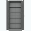 Ammattimainen metallinen säilytyskaappi 2 kääntöovea 900x400x1800mm Lukko 4 säädettävää hyllyä Tummanharmaa | Adexa SEFC1DG - Image 2