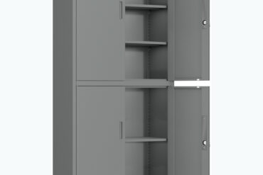 Ammattilainen metallinen säilytyskaappi 4 saranaovea 900x400x1800mm Lukko 3 säädettävää hyllyä Tummanharmaa | Adexa SEFC2DG