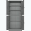 Ammattilainen metallinen säilytyskaappi 4 saranaovea 900x400x1800mm Lukko 3 säädettävää hyllyä Tummanharmaa | Adexa SEFC2DG - Image 2