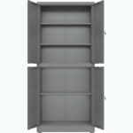 Ammattilainen metallinen säilytyskaappi 4 saranaovea 900x400x1800mm Lukko 3 säädettävää hyllyä Tummanharmaa | Adexa SEFC2DG - Image 2