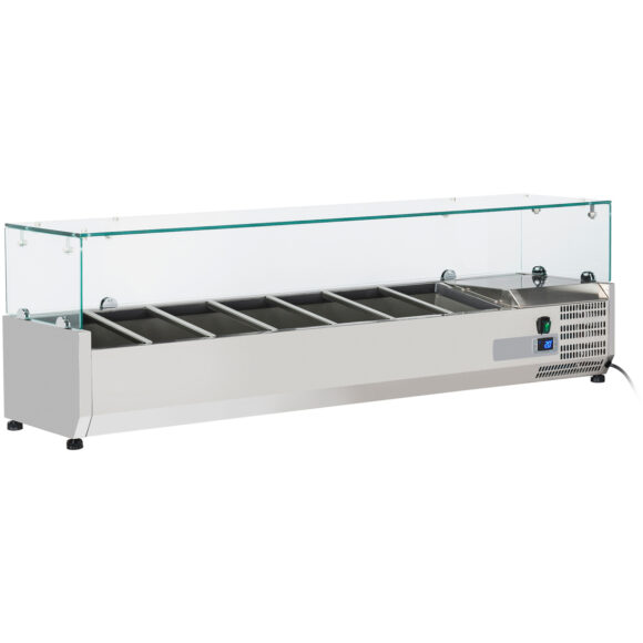 Jääkaappisertteripöytä 1600 mm 7xGN1/3 Lasikannella | Adexa GT516