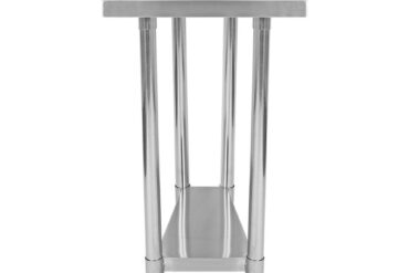 Kaksitasoinen ruostumattomasta teräksestä valmistettu työpöytä selkäkehyksellä 300x700x900mm | Adexa WT7030