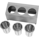 Kaupallinen aterinkorisäiliö 3 aukkoa Ruostumaton teräs | Adexa KFA03B - Image 5