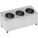 Kaupallinen aterinkorisäiliö 3 aukkoa Ruostumaton teräs | Adexa KFA03B