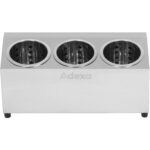 Kaupallinen aterinkorisäiliö 3 aukkoa Ruostumaton teräs | Adexa KFA03B - Image 6