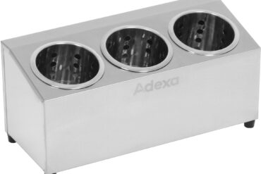 Kaupallinen aterinkorisäiliö 3 aukkoa Ruostumaton teräs | Adexa KFA03B