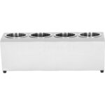 Kaupallinen aterinkoripidike 4 tilaa ruostumaton teräs | Adexa KFA04B - Image 3