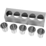 Kaupallinen aterinkori teline 5-aukkoinen ruostumaton teräs | Adexa KFA05B - Image 5