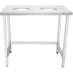 Ammattilainen Työ/Jätepöytä, jossa 2 jätekoloa Ruostumaton teräs 1000x600x900mm | Adexa SC10060 - Image 3