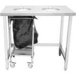 Ammattilainen Työ/Jätepöytä, jossa 2 jätekoloa Ruostumaton teräs 1000x600x900mm | Adexa SC10060 - Image 4