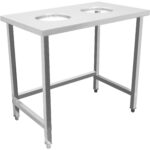 Ammattilainen Työ/Jätepöytä, jossa 2 jätekoloa Ruostumaton teräs 1000x600x900mm | Adexa SC10060