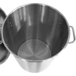 Ammattimainen jäteastia ruostumattomasta teräksestä, kansi ja pyörät, 75 litraa | Adexa SDC75 - Image 7