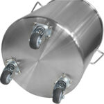 Ammattimainen jäteastia ruostumattomasta teräksestä, kansi ja pyörät, 75 litraa | Adexa SDC75 - Image 3