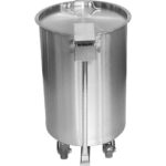 Ammattimainen jäteastia ruostumatonta terästä kannella, pyörillä ja polkimella 55 litraa | Adexa SDCP55 - Image 4