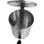 Ammattikäyttöön tarkoitettu jäteastia, ruostumaton teräs, kansi & pyörät & poljin 75 litraa | Adexa SDCP75 - Image 5