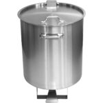 Ammattikäyttöön tarkoitettu jäteastia, ruostumaton teräs, kansi & pyörät & poljin 75 litraa | Adexa SDCP75 - Image 4