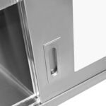 Seinäkaappi lasiliukuovilla ruostumaton teräs 1400x400x650mm | Adexa SWCGD140402 - Image 3