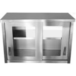 Lasilliset liukuovet seinäkaappi, ruostumaton teräs 1000x400x650mm | Adexa SWCGD100402 - Image 4