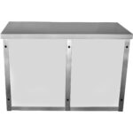 Lasilliset liukuovet seinäkaappi, ruostumaton teräs 1000x400x650mm | Adexa SWCGD100402 - Image 2