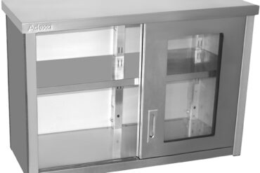 Lasilliset liukuovet seinäkaappi, ruostumaton teräs 1000x400x650mm | Adexa SWCGD100402