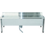 Matala kaupallinen kattilapesuallas Ruostumaton teräs 1 allasta Roiskelevy 1500x600x660mm Neliöjalat | Adexa SMSJY15060 - Image 5