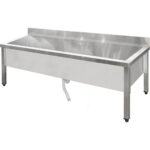 Matala kaupallinen kattilapesuallas Ruostumaton teräs 1 allasta Roiskelevy 1500x600x660mm Neliöjalat | Adexa SMSJY15060