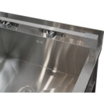 Matala kaupallinen pesuallas Mob-telineillä Ruostumatonta terästä 1 allas Roiskesuojalla 1500x600x660 mm Neliön muotoiset jalat | Adexa SMSJYLR15060 - Image 2