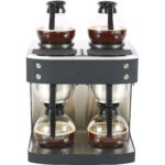 Kaupallinen kahden kannun suodatinkahvinkeitin, joka täytetään manuaalisesti, 4 lasikannua, 4 lämpölevyä | Adexa DRB686P - Image 3