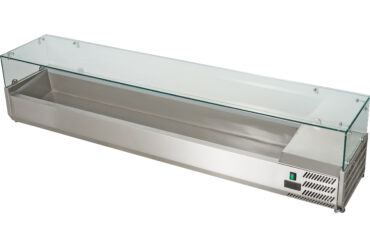 Jäähdytetty Tarjoilulinjaston Valmistelutaso 2200mm 12xGN1/4 Syvyys 330mm | Adexa VRX2500330