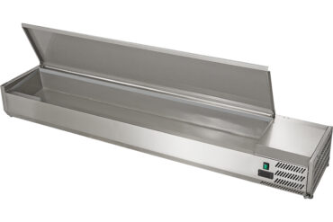 Jääkaapillinen tarjoilupöytä 2000mm 9xGN1/3 Syvyys 380mm Ruostumattomasta teräksestä kansi | Adexa VRX2000380SS