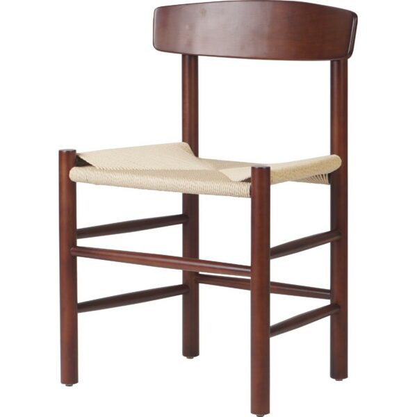 Pähkinäväri Pyökkipuutuoli, jossa on Vaalea punoskudosistuin | | Adexa GS60575LWBE